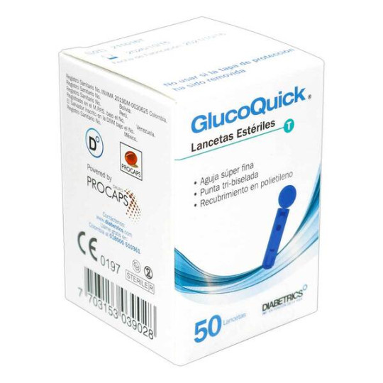 LANCETAS GLUCOQUICK ESTERILES 50 UND