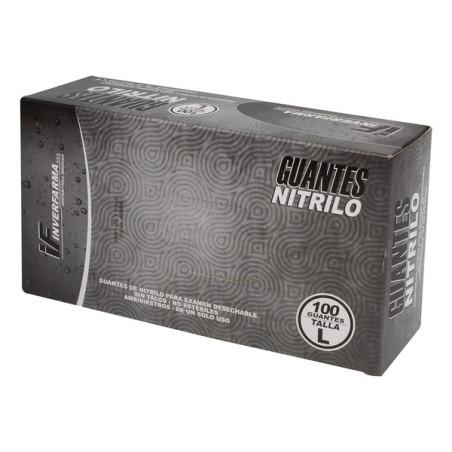 GUANTE NITRILO NEGRO T.L 100 UND INVERFA