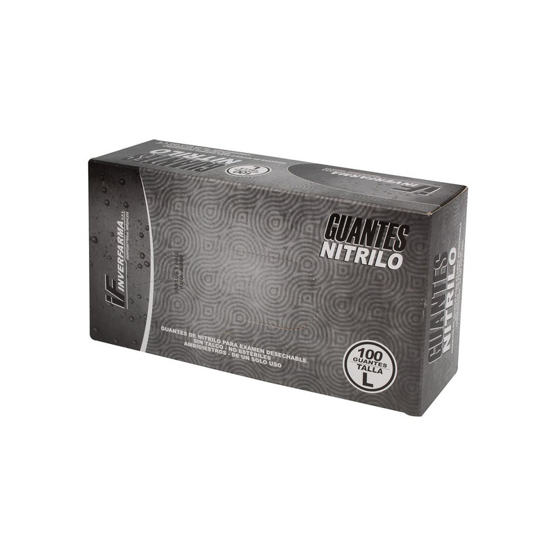 GUANTE NITRILO NEGRO T.L 100 UND INVERFA
