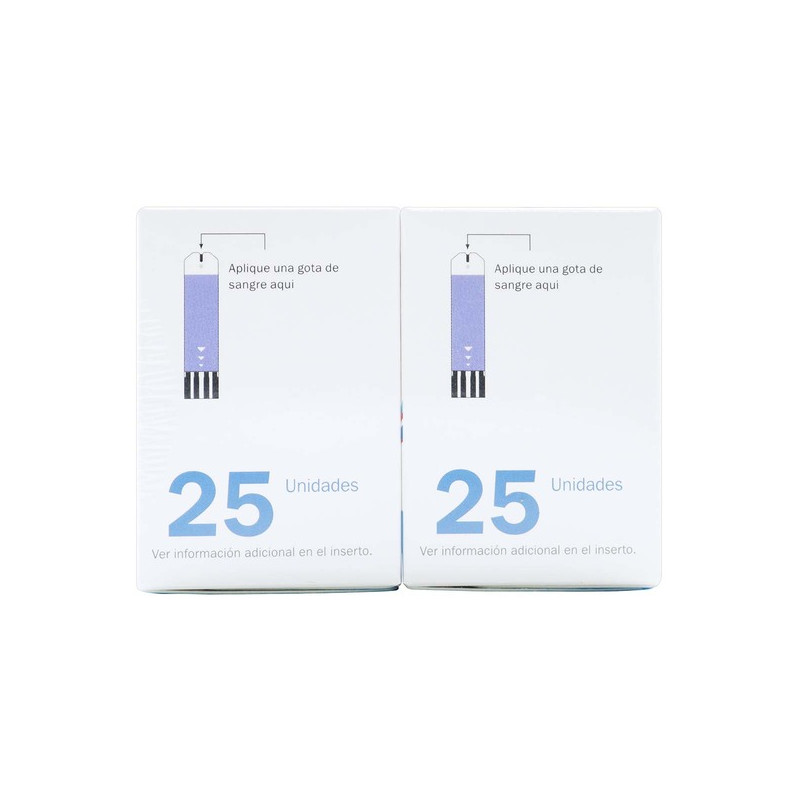TIRAS REACT.GLUCOQUIC 25UD PAG 1 LLEV 2