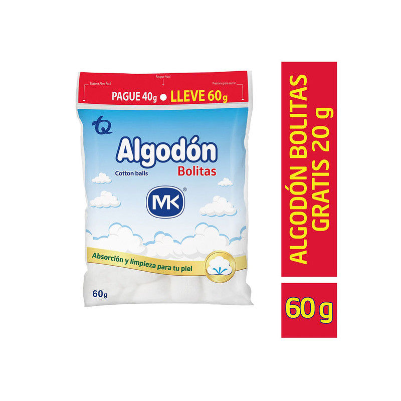 ALGODON MK POMOS BOLSA 40 GRA GRAT 20 GR