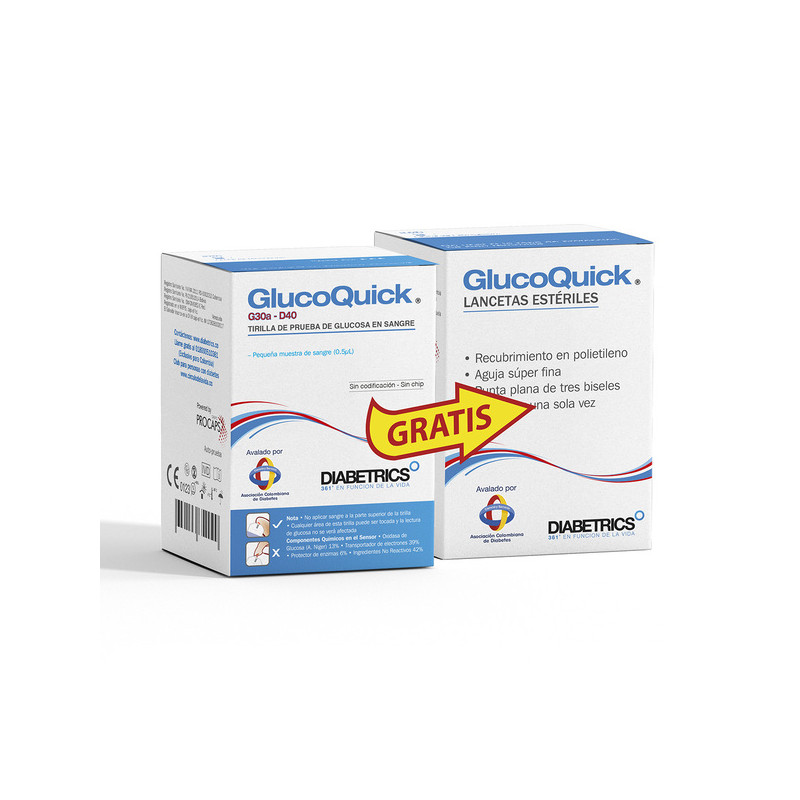 TIRAS REAC.GLUCOQUICK 50 GTS LANCETAS 50