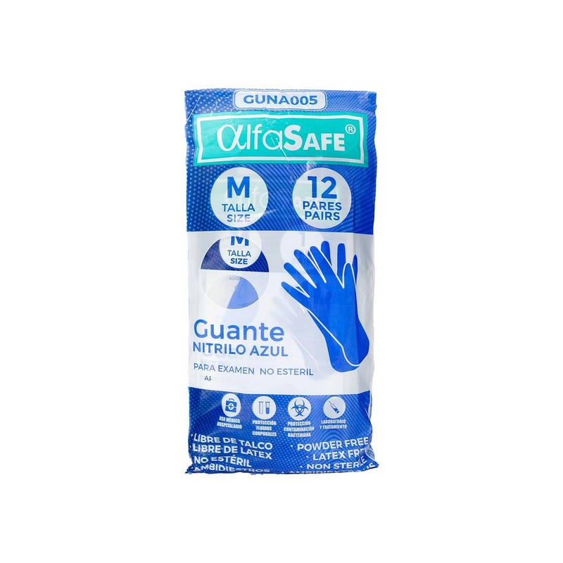 GUANTES NIT.ALFASAFE AZUL TALLA M 12