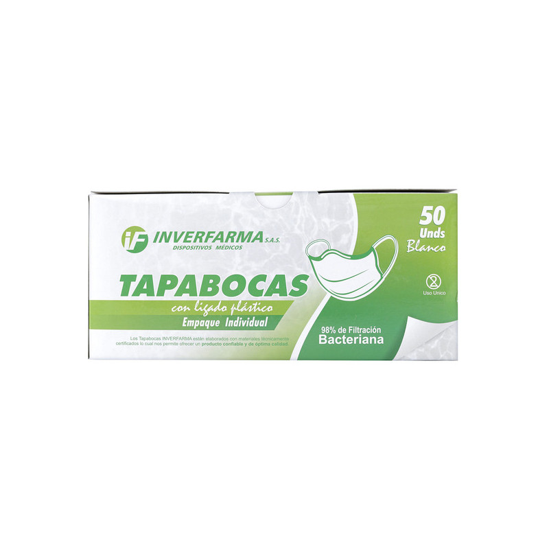 TAPABOCA BLANCO 50 UND EMP.IND.INVERFAR