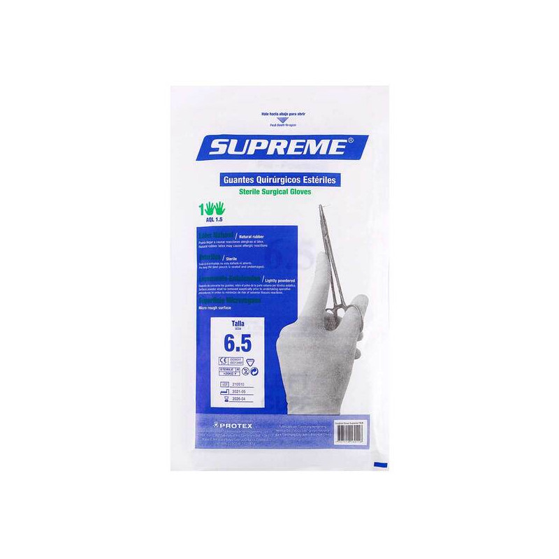 GUANTES QUIRURGICOS ESTERIL SUPREM T 6.5