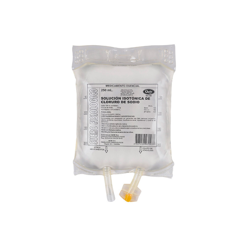 SUERO FISIOLOGICO QUIBI BOLSA 250 ML