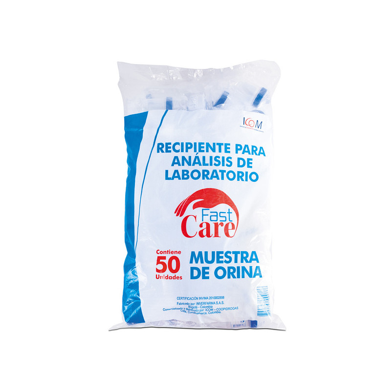 ( ) FRASCO DE ORINA FAST CARE 50 UND ICOM