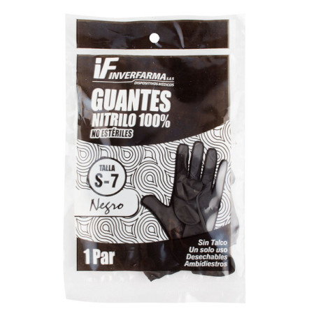 GUANTE NITRILO NEGRO T.S 2 UND INVERFARM