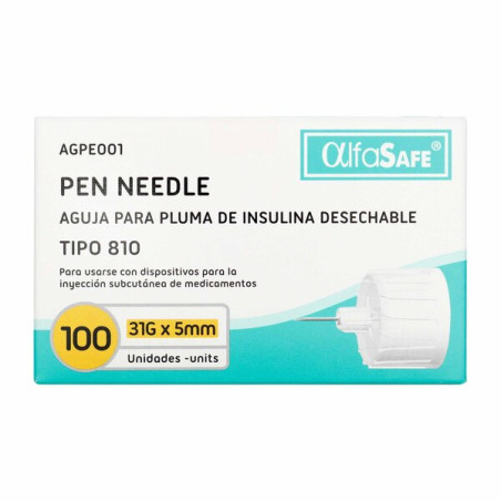 AGUJA ALFA INSULINA   31G X 5MM 100 UND