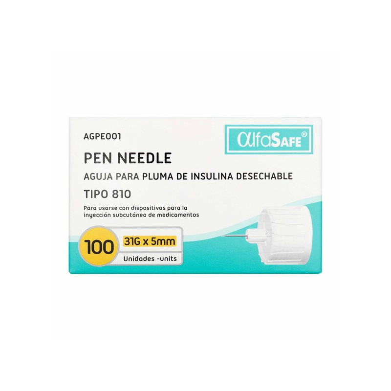 AGUJA ALFA INSULINA   31G X 5MM 100 UND
