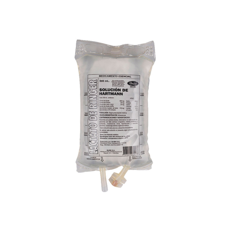 SOLUCION LACTATO RINGER 500ML QUIBI BOLS