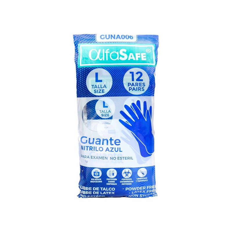 GUANTES NIT.ALFASAFE AZUL TALLA L 12