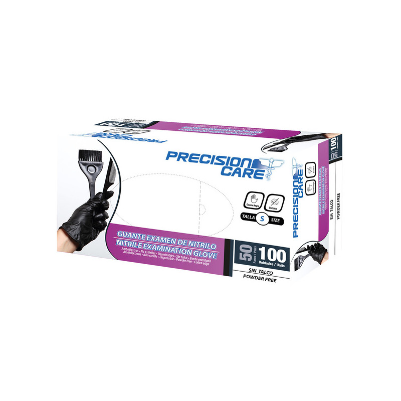 GUANTE NITRI.PRECISION NEGRO S 100 UND            