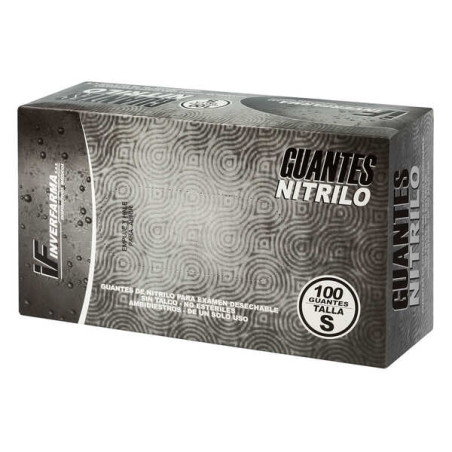 GUANTE NITRILO NEGRO T.S 100 UND INVERFA