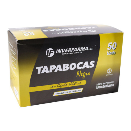 TAPABOCA 50 UDS NEGRO 10PX5 UDS INVERFAR