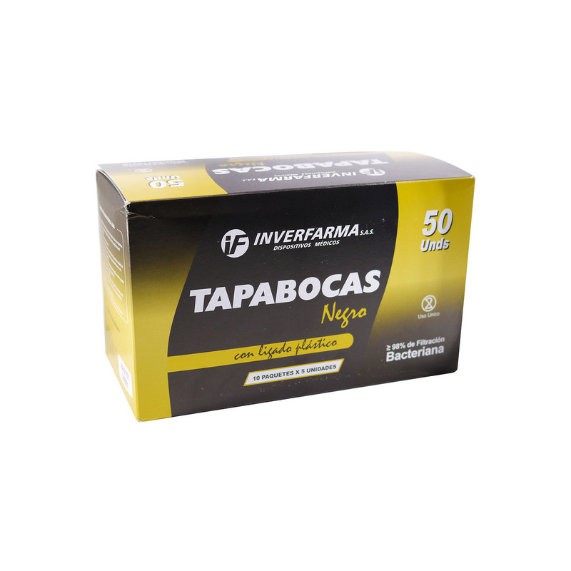 TAPABOCA 50 UDS NEGRO 10PX5 UDS INVERFAR