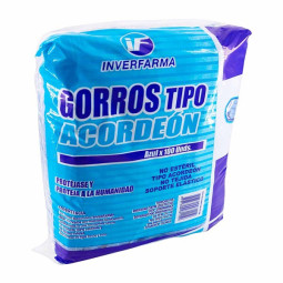GORRO ACORDEON AZUL 100 UND INVERFARMA