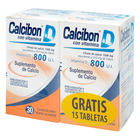 CALCIBON D 800 UI 30 TBS GRATIS 15 TBS