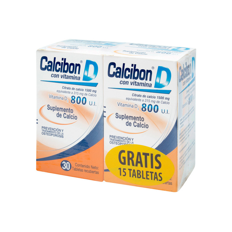 CALCIBON D 800 UI 30 TBS GRATIS 15 TBS