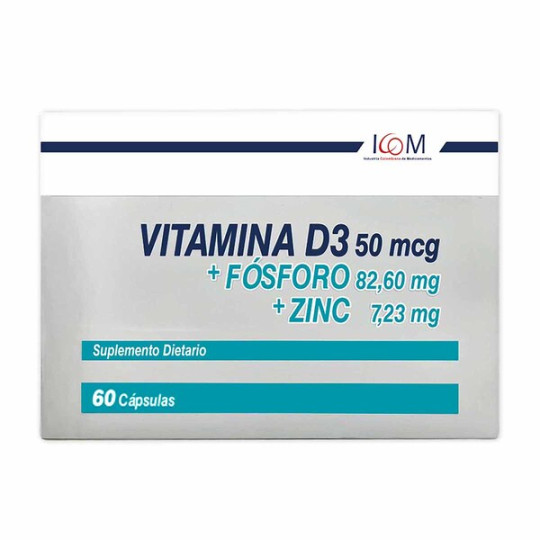 ( ) VITAMINA D3 FOSFORO Y ZINC 60 CAP ICOM            