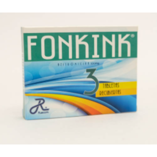 ( ) FONKINK (AZITROMICINA) 500 MG CJ 3 TBS RUECAM