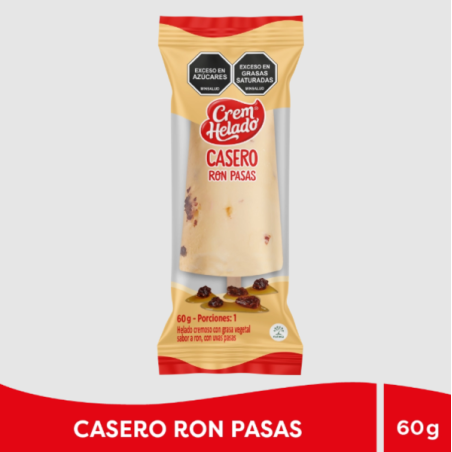 HELADO CASERO RON PASAS