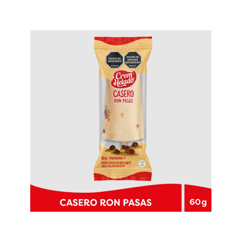 HELADO CASERO RON PASAS