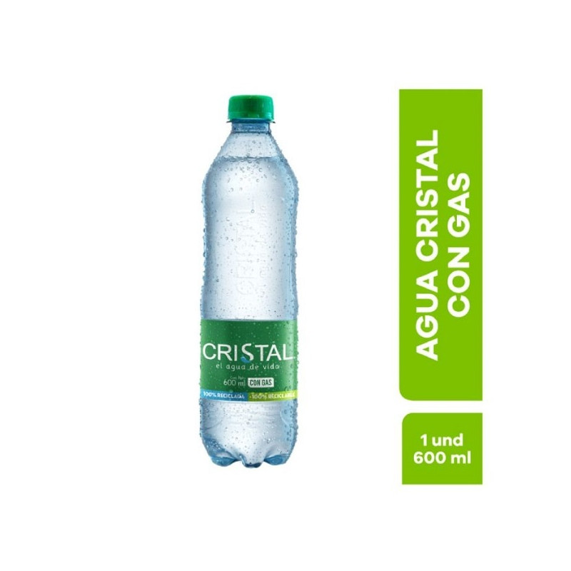 AGUA CRISTAL CON GAS 600 ML