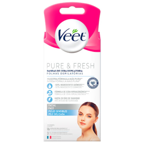 VEET BANDAS FACIAL PIEL SENSIBLE 16 UND