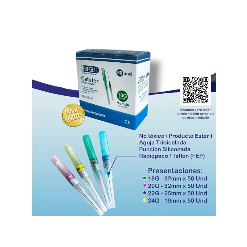 CATETER INTRAVENOSO 24 G 19 MM BEGUT