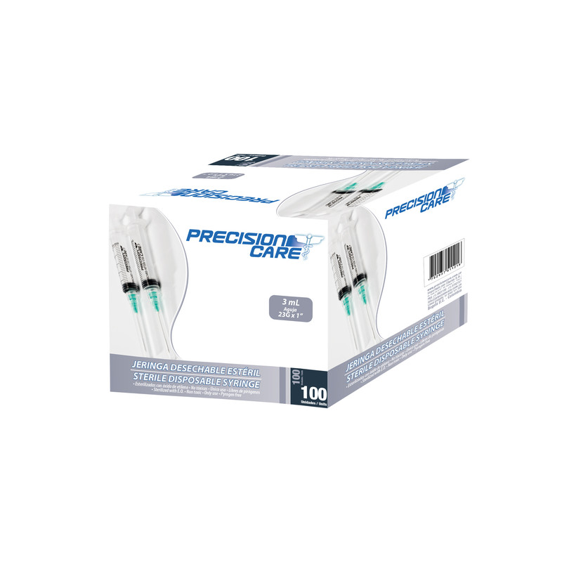 JERINGA 3P 3ML 23X1 PRECISION 100 UND