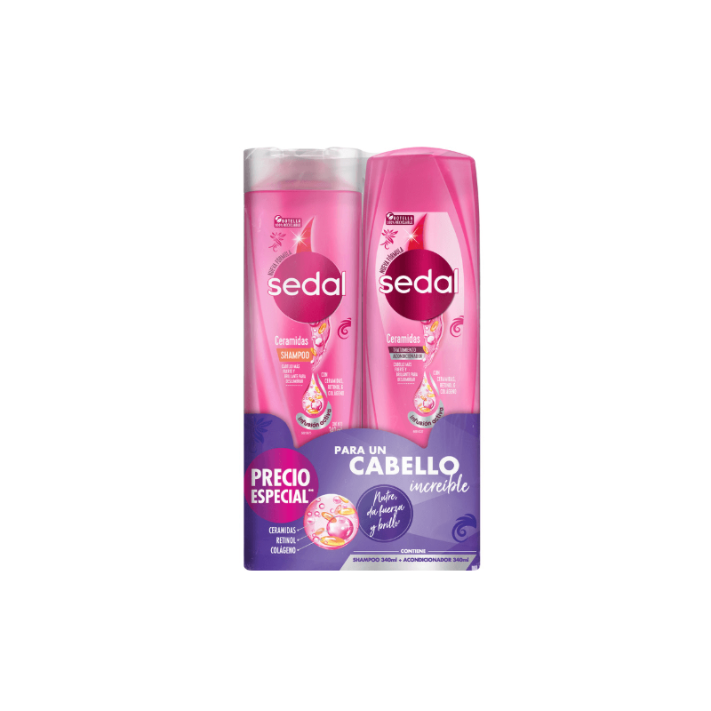 CHA.SEDAL CERAMIDAS 340ML ACO.340ML P.E.          