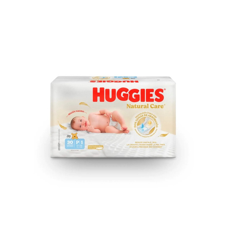 PAN.HUGGIES NAT.CARE ET.1 PEQ.30 UNDS             
